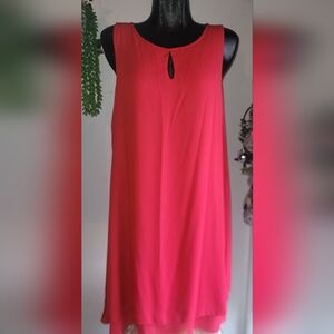 Marie Claire Red Sleeveless Shift Dress L